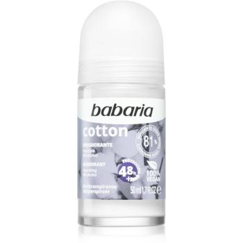 Babaria Deodorant Cotton antiperspirant roll-on cu efect de nutritiv 50 ml