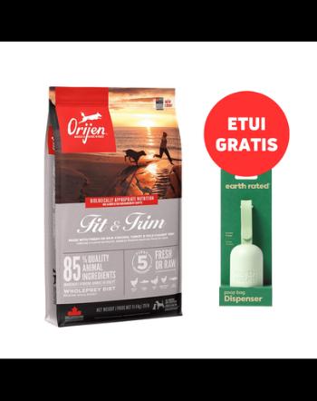 ORIJEN Fit &amp; Trim Dog 11,4 kg + EARTH RATED Dispenser cu saci 15 buc. GRATIS