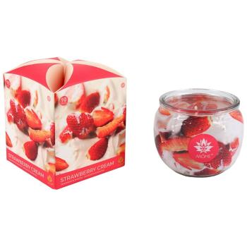 Lumânare parfumată Arome Strawberry Cream în sticlă, 90 g