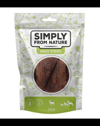 SIMPLY FROM NATURE Meat Strips Fasii de carne de caprioara pentru caini 80 g