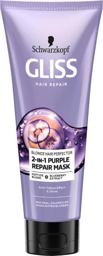 Gliss Kur Mască regeneratoare pentru părul blondBlonde Perfector (2-in-1 Purple Mask) 200 ml