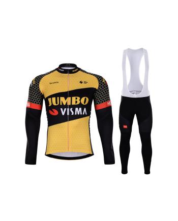 
                 BONAVELO Tricou și pantaloni de iarnă de ciclism - JUMBO-VISMA 2021 WNT - galben/negru 
            