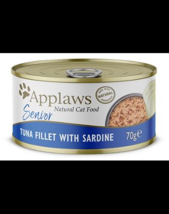 APPLAWS Cat Senior Tuna Fillet with Sardine Mancare umeda pentru pisici senior, cu ton si sardine 70 g