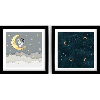 Tablouri pentru copii 2 buc. 33x33 cm Night - Wallity