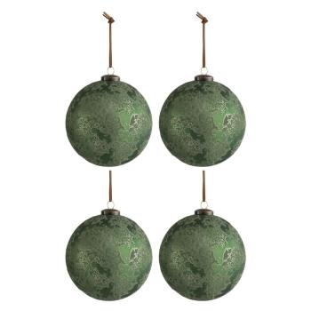 Set 4 globuri pentru Crăciun J-Line Antique, ø 12 cm, verde