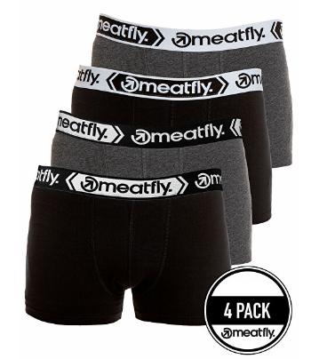 Meatfly 4 PACK - boxeri pentru bărbați Balboa Boxershorts Black/Heather gri M