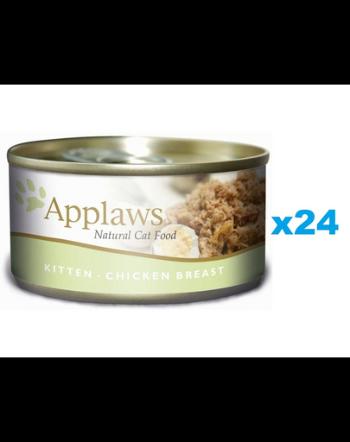 APPLAWS Kitten Chicken Breast 24x70 g hrana cu pui in aspic, pentru pisoi