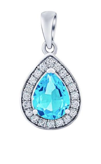 Silvego Pandantiv din argint BRISA cu Swiss Blue Topaz ți Brilliance Zirconia JJJ1141PTS