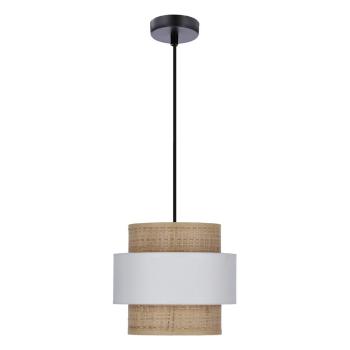 Lustră albă-în culoare naturală cu abajur din ratan ø 20 cm Rattan – Candellux Lighting