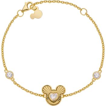 Disney Brățară placată cu aur cu Mickey Mouse cu cristale BS00073CZWL-55.CS