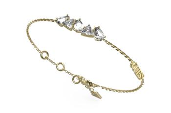 Guess Brățară elegantă placată cu aur și decorată cu zirconii Wonderlights JUBB04405JWYG 18,4 cm