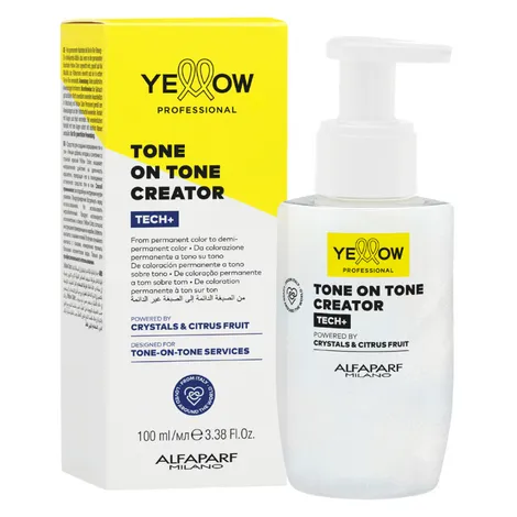 Alfaparf Yellow Tone-On-Tone Creator Tech+ 100ml – Transforma Vopseaua Permanenta in Colorare Ton Pe Ton cu Precizie Pro