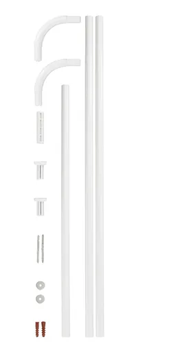 Bara pentru perdea de dus, Wenko, Universal Chrome, Ø 2 cm, aluminiu, alb