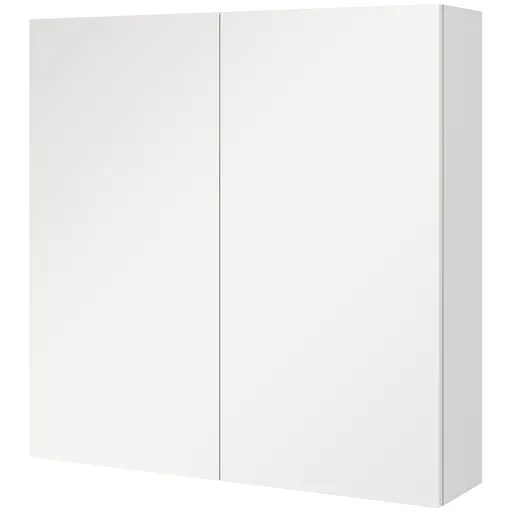 kleankin Dulap de baie cu oglindă, dulap de depozitare 2 uși 3 nivele raft reglabil 60 x 15 x 60 cm alb | Aosom Romania