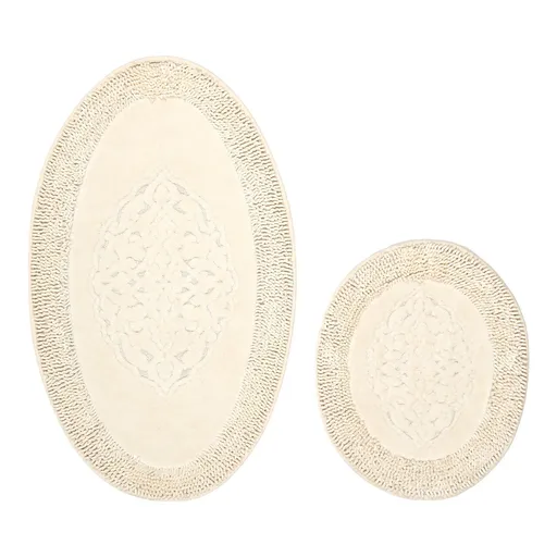 Set covorase de baie, L'essentiel Maison, Cottonkt 000236, Crem