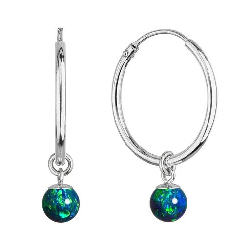 Evolution Group - Pavona Cercei rotunzi din argint 2în1 cu opal verde sintetic 11410.3