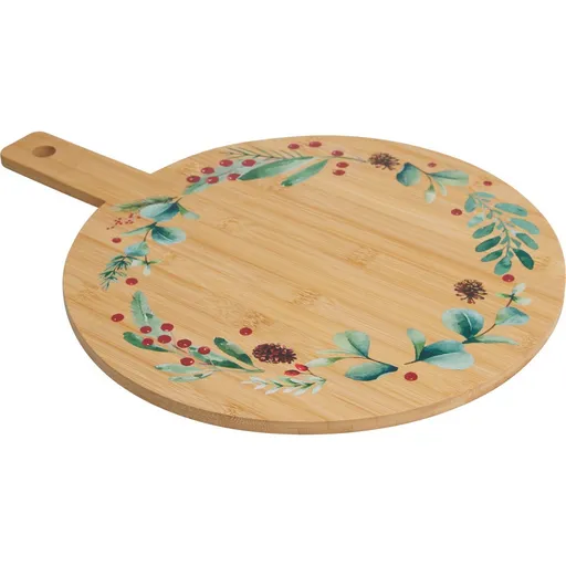 Tablă de servire de Crăciun din bambus Coroană II, verde deschis