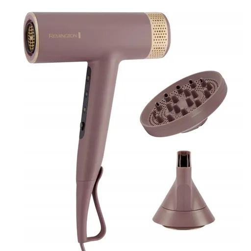 Uscator pentru par Remington EC8930 AIRvive™, 1600 W, 110.000 rpm, 2 viteze, 3 setari de temperatura, Ionizare, Cool Shot, Violet/Auriu