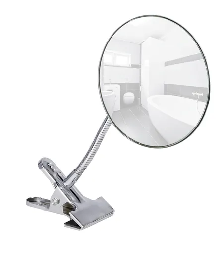 Oglinda cosmetica, Wenko, Cosmetic Clip 5x, 15 x 27 cm, inox, gri