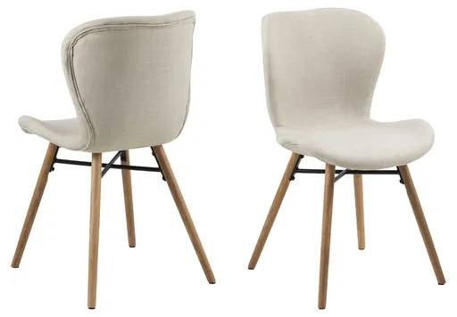 Scaun Batilda -A1, Actona, 47x53x82.5 cm, poliester/lemn de stejar, bej nisip