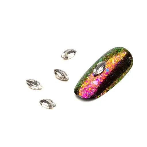 Cristale Unghii Argintiu Nr. 15, Set 5 buc