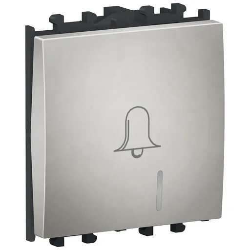 Intrerupator cu revenire, indicator luminos, simbol sonerie, 2M Schneider Easy Styl LMR1432004, argintiu