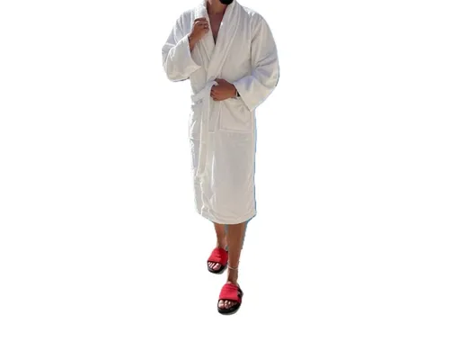 Halat de baie Terry, ET 2000 IMPEX, L/XL, bumbac, alb