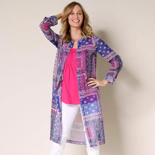 Cămașă lungă din voal imprimat