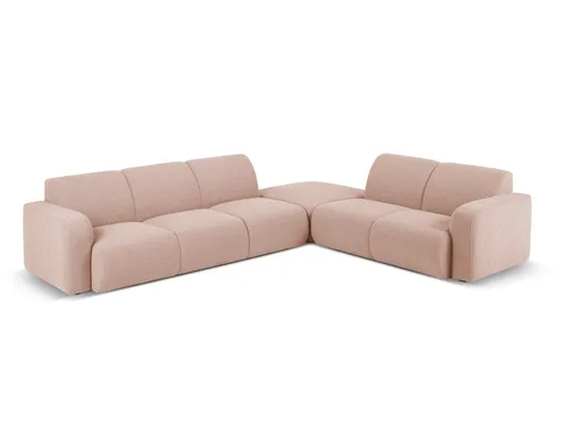 Coltar dreapta 6 locuri, Molino-101, Micadoni Home, 315x250x72 cm, tesatura boucle, roz pudra