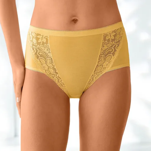 Set de 3 chiloți maxi din bumbac elastic cu dantelă