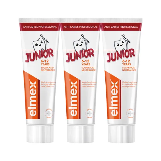 Elmex Pastă de dinți Junior Professional Trio 3 x 75 ml