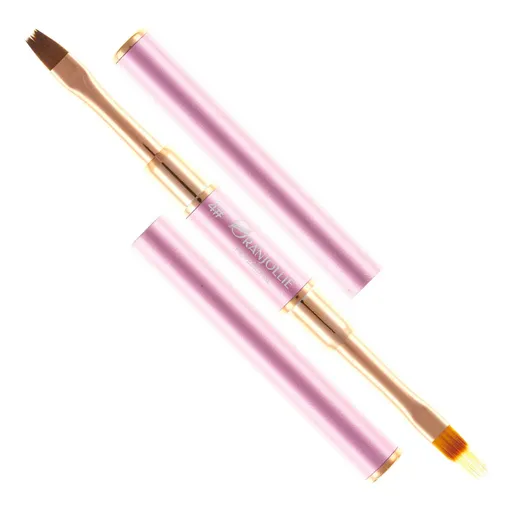 Pensula Manichiura cu 2 Capete - Rose Gold, X28-4, Oranjollie