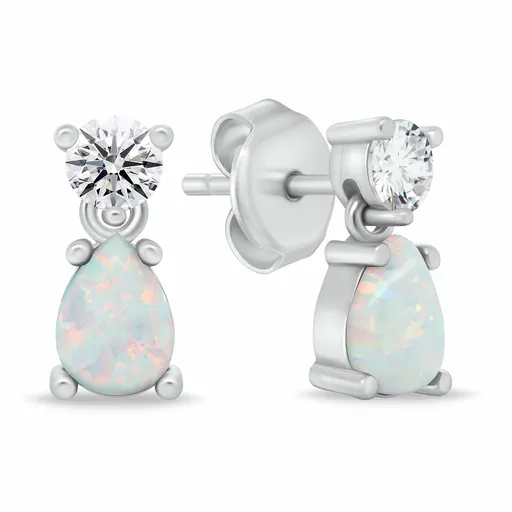 Brilio Silver Cercei moderni din argint cu opale sintetice EA1187W