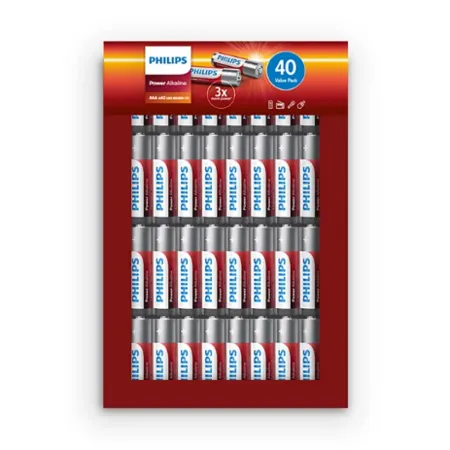 Philips Baterii AAA 1,5 V Power Alkaline, 40 buc.
