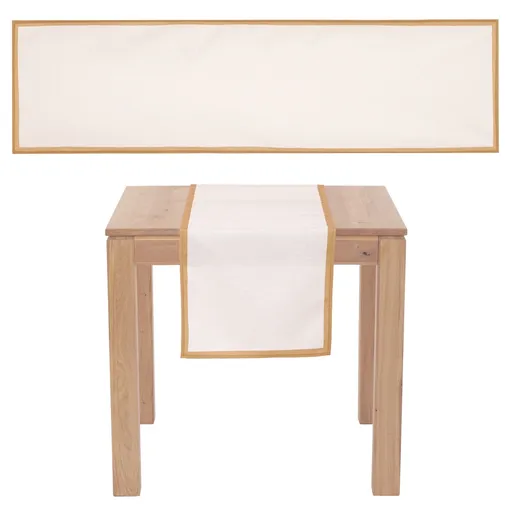 Covor de Crăciun cu margini aurii, crem, 150 x 40 cm