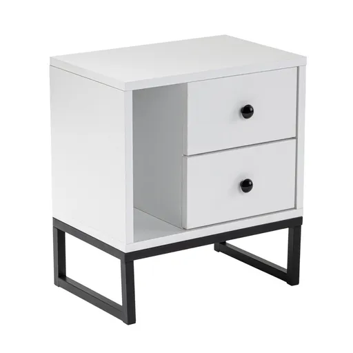 Noptieră Glimmer White, alb