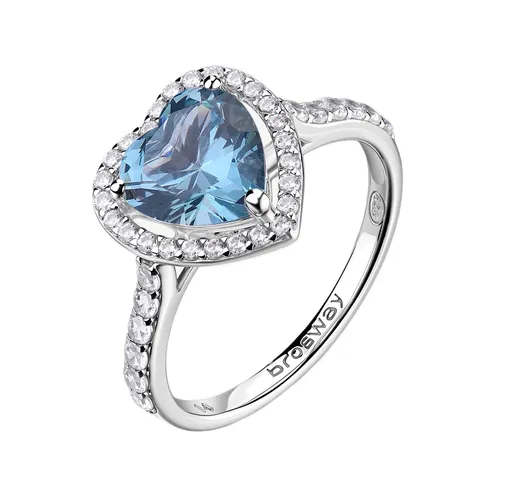 Brosway Inel din argint în formă de inimă cu zirconi cubici Fancy Cloud Light Blue FCL128 54 mm