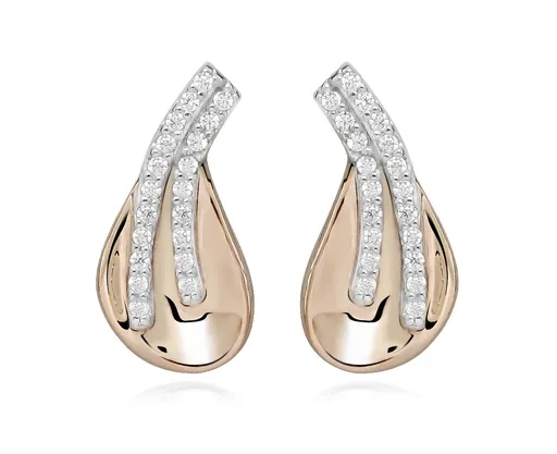 Silver Cat Cercei stilați din argint cu zirconi Bicolor SC607