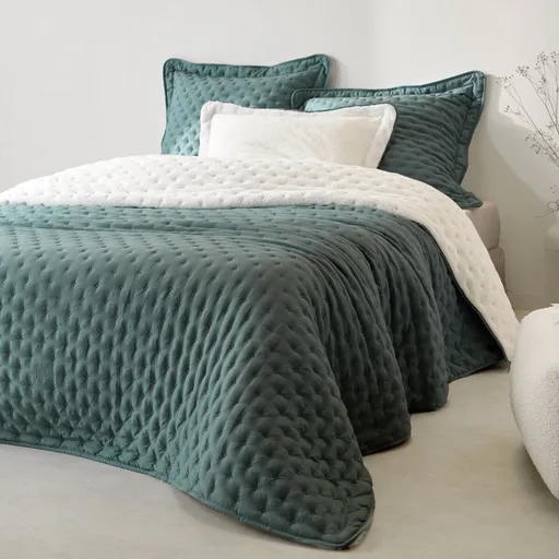 Pătură reversibilă matlasată din microfibră/sherpa