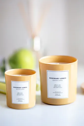 Set de lumanari, Le Jardin Rosemary Lemon, Sticla, Galben