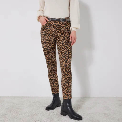 Pantaloni strâmți 7/8 cu imprimeu de blană de animal