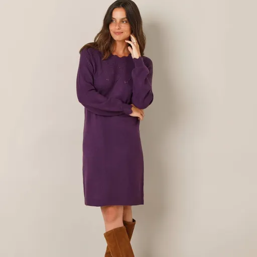 Rochie tricotată cu model ajurat