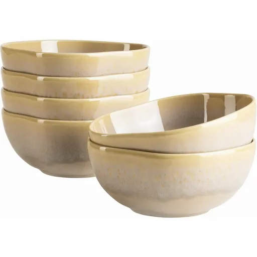 Mäser Set de boluri Cordelia Sand Textura 16 cm, 6 buc., maro deschis