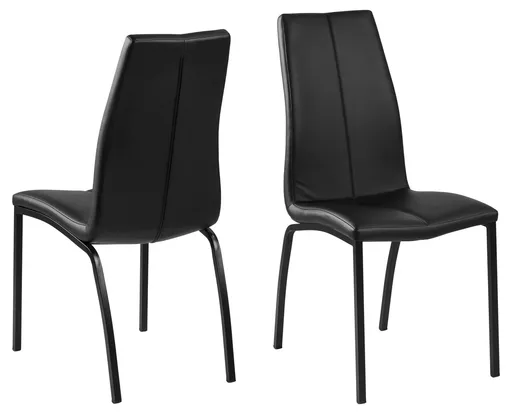 Scaun Asama, Actona, 43.5x57x95 cm, piele ecologica/otel, negru