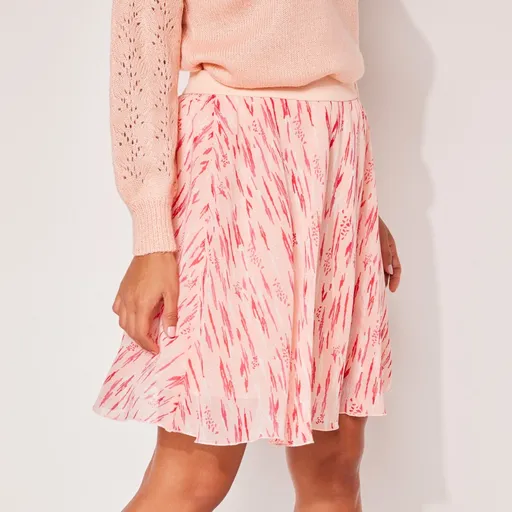 Fustă scurtă cu model etno, voalată