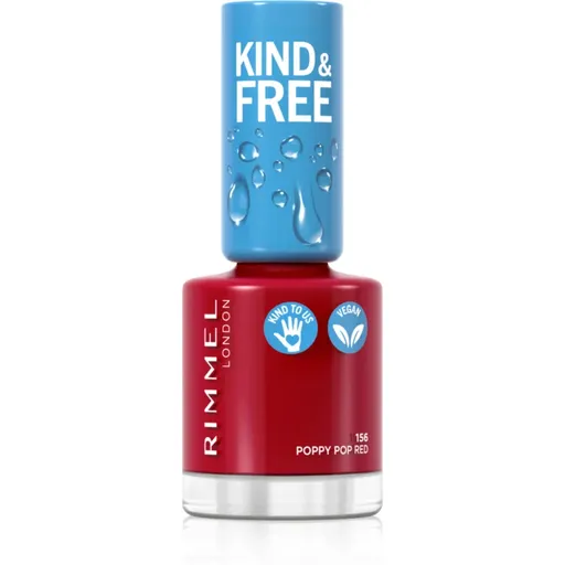 Rimmel Kind & Free lac de unghii culoare 156 Poppy Pop Red 8 ml