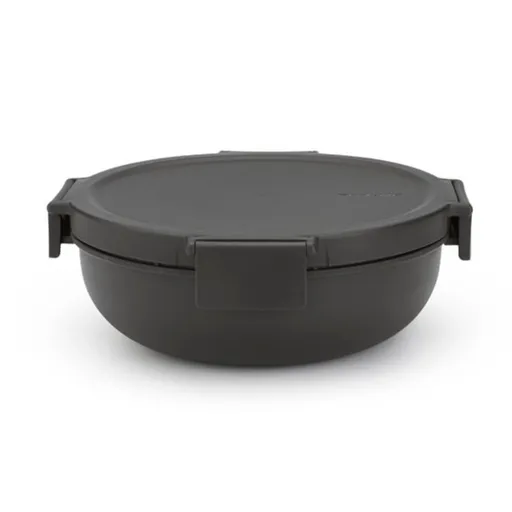 Salatiera Brabantia Make&Take 1006302, 1,3 L, Inchidere etansa, Fara BPA, Gri închis