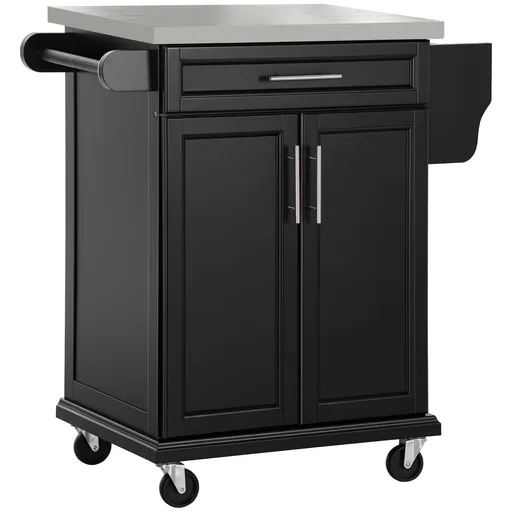 HOMCOM carrello cucina Nero 83.5 × 45.7 × 90.5cm