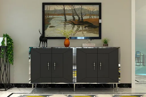 Consola, Hanah Home, Arno KB150, 150x75x35 cm, Antracit / Argintiu