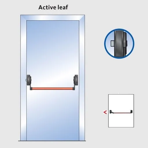 Kit de sistem antipanica aplicat pentru usa cu 1 canat si inchidere 1 punct G-U Cod V1 PB